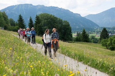 Ammergauer Wiesmahdweg nach Bad Kohlgrub, Sicht auf Oberammergau - Stefan Bunkofer