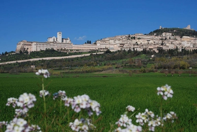 Assisi mit der Doppelbasilika San Francesco - Gerd Thiel