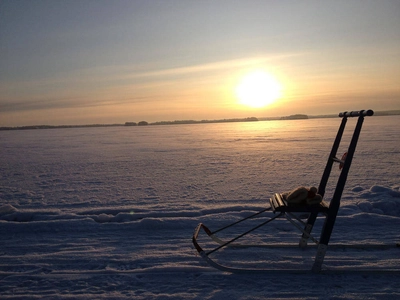 Mit dem Tretschlitten unsertwegs - Hotel & Spa Resort Järvisydän