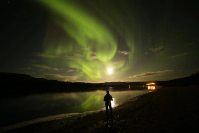 Nordlichter im Herbst - - Nuorgamin Lomakeskus