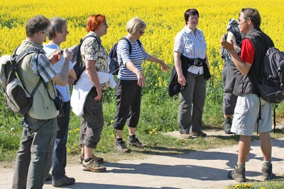 Reiseleiter gibt Erklärungen an Gruppe - Beba Illic