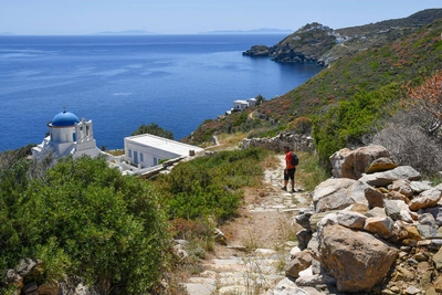 Sifnos - Abstieg zur Poulati-Kirche - Gerd Thiel