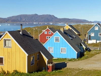 Bunte Häuser in Narsaq