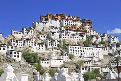 Die Klosterburg Thiksey erinnert stark an Tibet