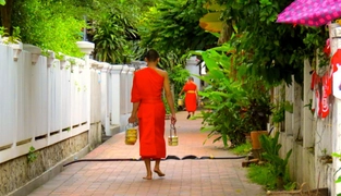 Zugfahrt durch atemberaubend schöne Landschaft nach Vientiane