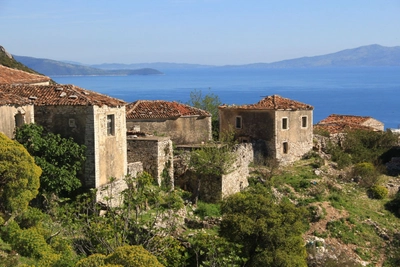 Blick von Qeparo auf das Ionische Meer