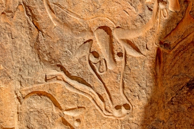 prähistorischen Gravur inmitten der Sahara