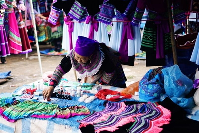 Marktstand in Bac Ha