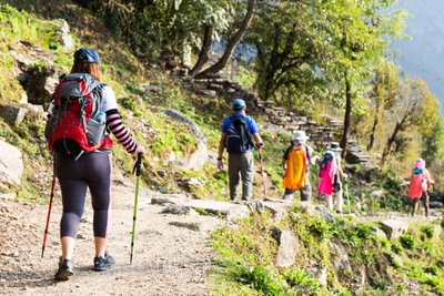 Trekkinggruppe in Nepal