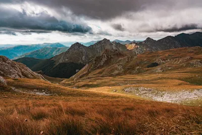 Blick auf Gebirge am High Scardus Trail