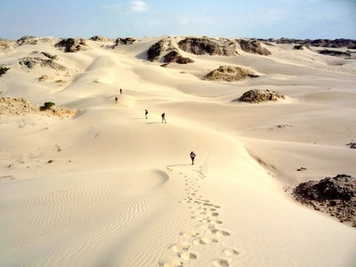 Wandern auf den weißen Dünen