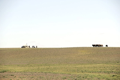 Nomadenfamilie in der Gobi