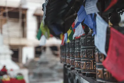 Gebetsmühlen an der Swayambunath Stupa