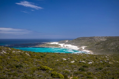 Südafrika-Kap-der-Guten-Hoffnung-Küste-mit-Strand