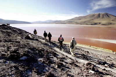 Wanderung an der Laguna Colorada