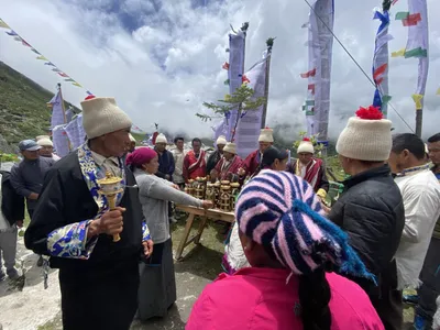 Feierlichkeiten zum Dhukpa Cheeju-Festival in Kyanjin Gompa