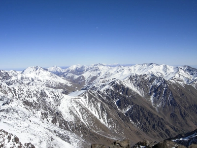 Aussicht vom Toubkal im Winter