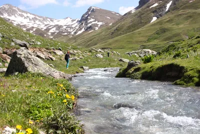 Entlang eines Flusses im Korab-Gebirge