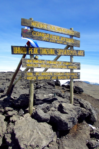 Uhuru Peak Schild