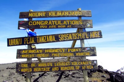 Uhuru Peak Gipfelschild